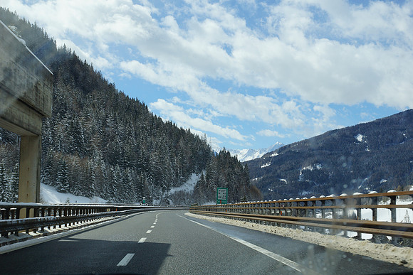 Road trip to Italy, Brenner Pass. We heard there was snowfall last night