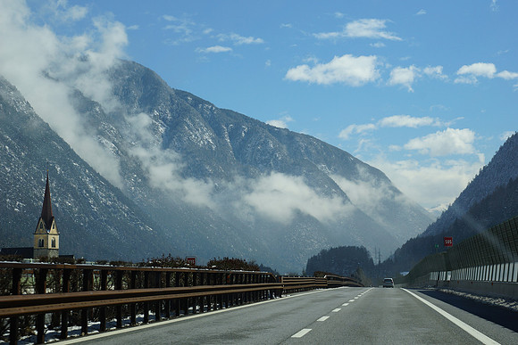 Road trip to Italy, Brenner Pass. We heard there was snowfall last night