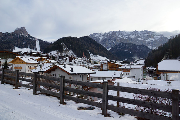 A walk into Ortisei to see the World Cup Downhill Ski Race