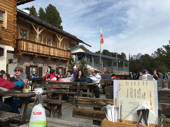 Lunch stop at Alpe di Suisi